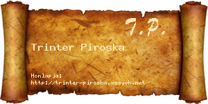 Trinter Piroska névjegykártya